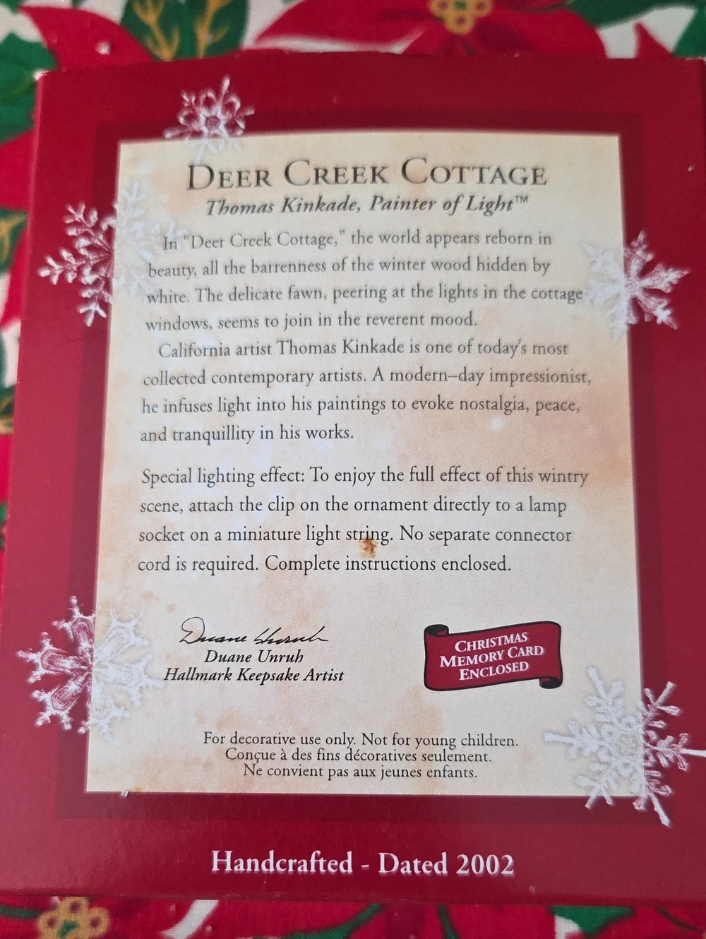 * 2002* Hallmark DEER CREEK COTTAGE By Thomas Kinkade The Painter Of Light